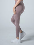 Doux™ 雕塑流線側口袋瑜珈褲25 - 2 (煙燻粉) - AROAK 機能健身服飾 | 專為健人打造