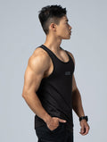 FlexSmooth™剪接尼龍訓練背心 (黑) - AROAK 機能健身服飾 | 專為健人打造