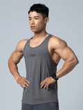 FlexSmooth™剪接尼龍訓練背心 (鐵灰) - AROAK 機能健身服飾 | 專為健人打造