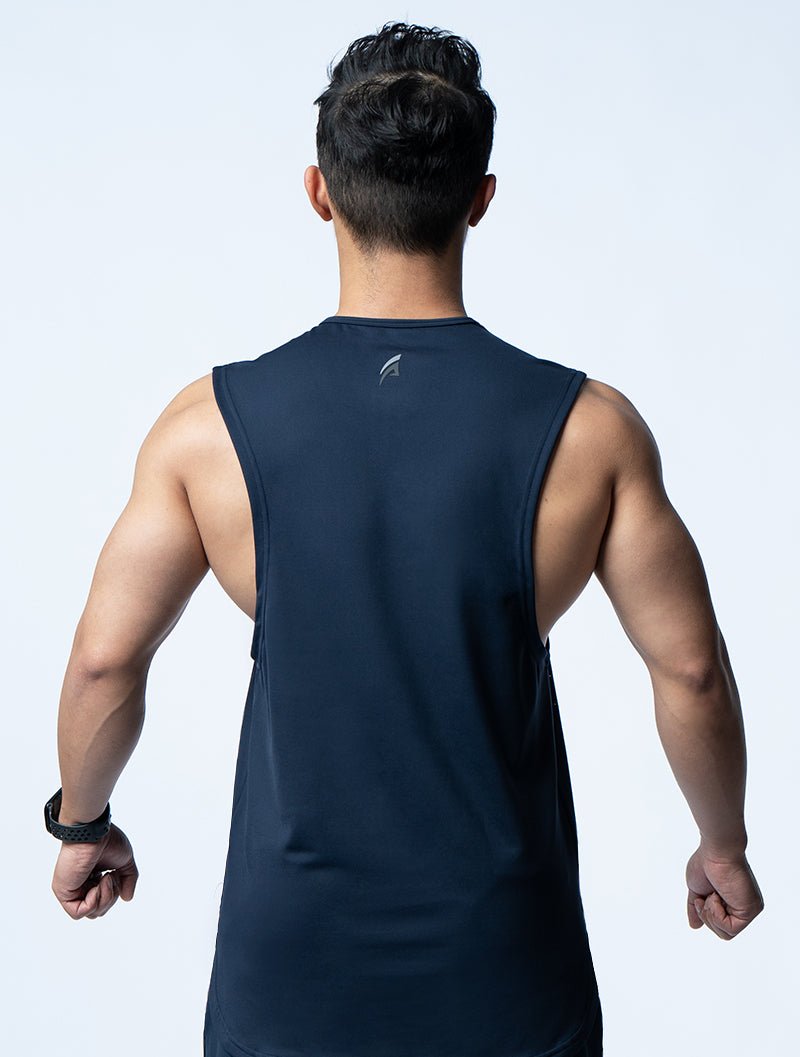 FluxFit™ 側開衩休閒背心 (英雄藍) - AROAK 機能健身服飾 | 專為健人打造