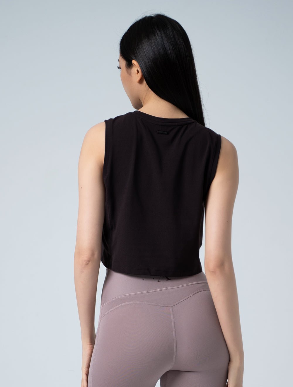 FluxFit™ 寬肩剪接短版背心25 - 2 (杉木棕) - AROAK 機能健身服飾 | 專為健人打造