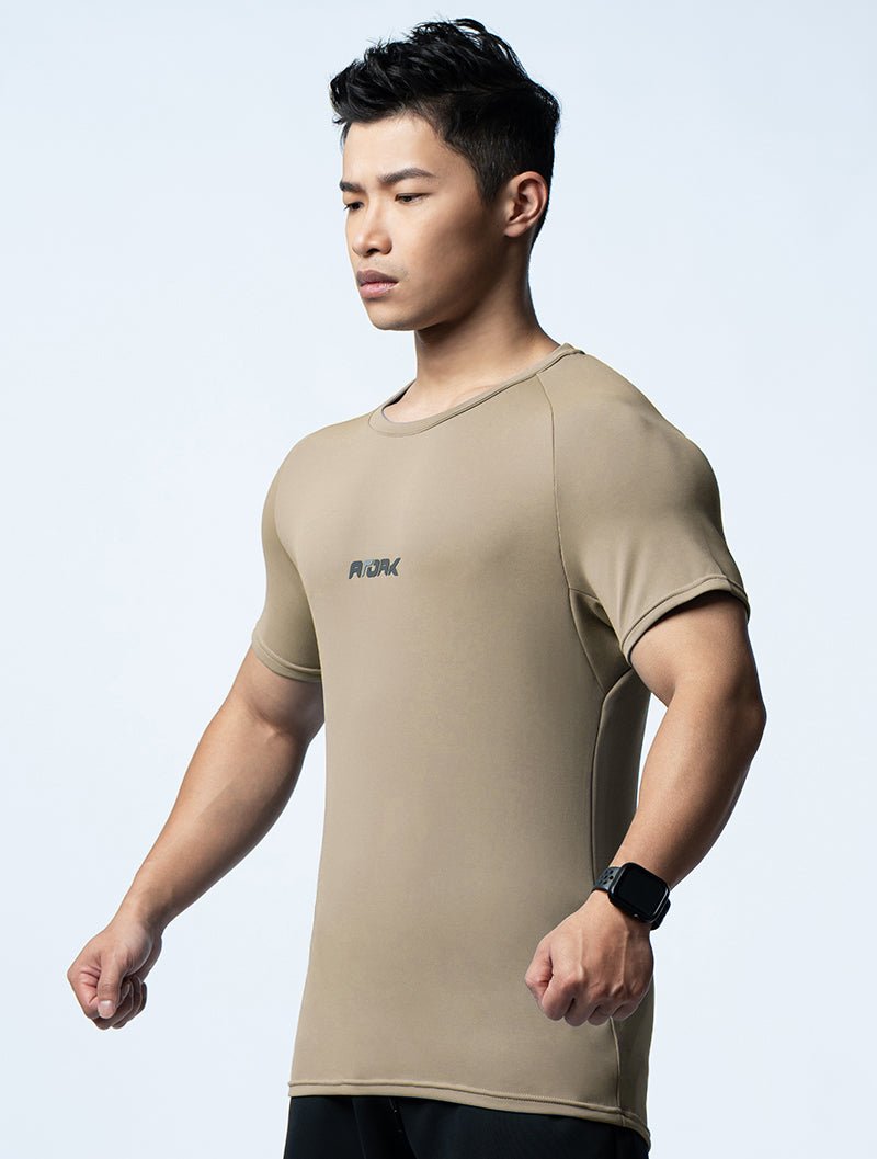 FluxFit™ 腋下拼接訓練上衣 (荳寇棕) - AROAK 機能健身服飾 | 專為健人打造