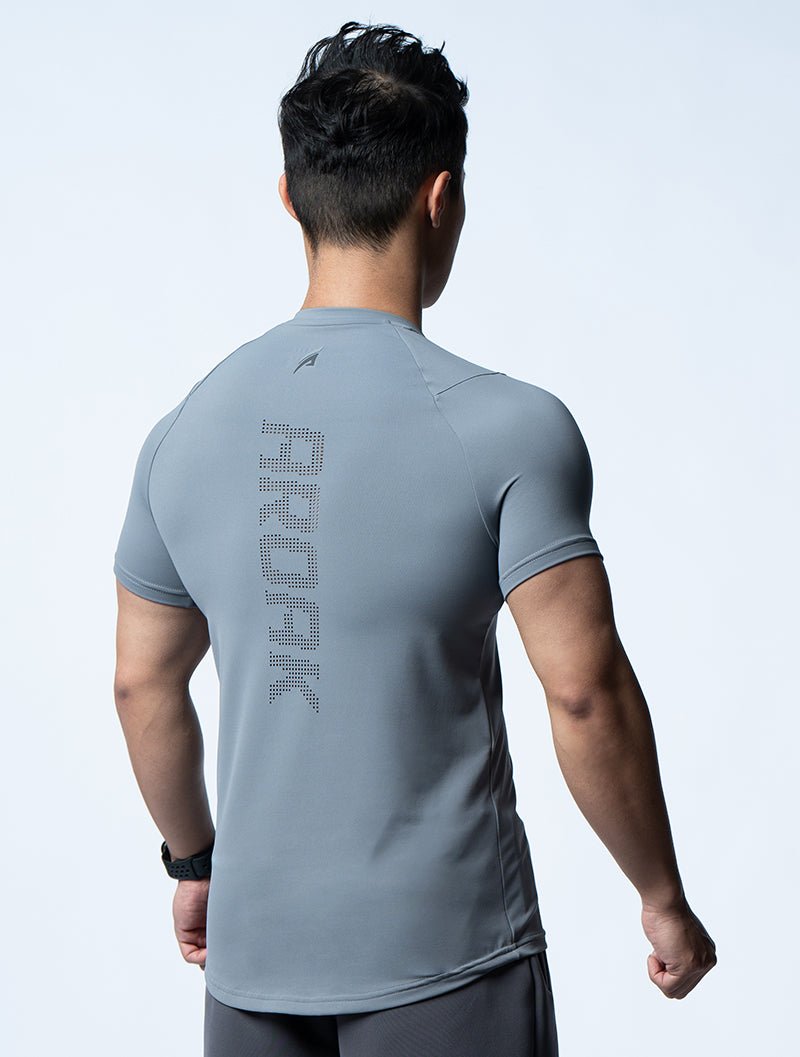FluxFit™ 機能訓練短袖上衣 (日蝕灰) - AROAK 機能健身服飾 | 專為健人打造