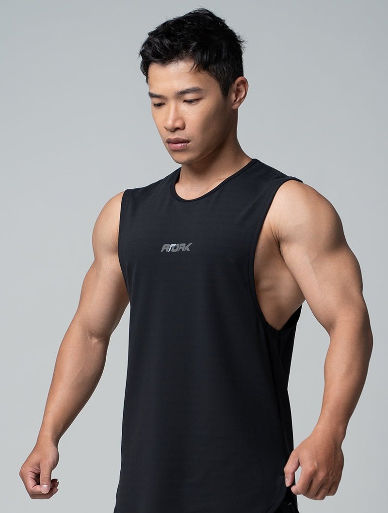 FluxFit™ LOGO沖孔訓練背心 (黑) - AROAK 機能健身服飾 | 專為健人打造