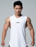 FluxFit™ LOGO沖孔訓練背心 (白) - AROAK 機能健身服飾 | 專為健人打造