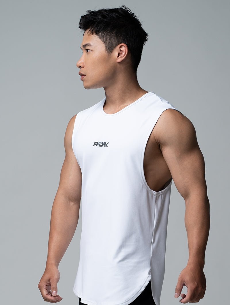 FluxFit™ LOGO沖孔訓練背心 (白) - AROAK 機能健身服飾 | 專為健人打造