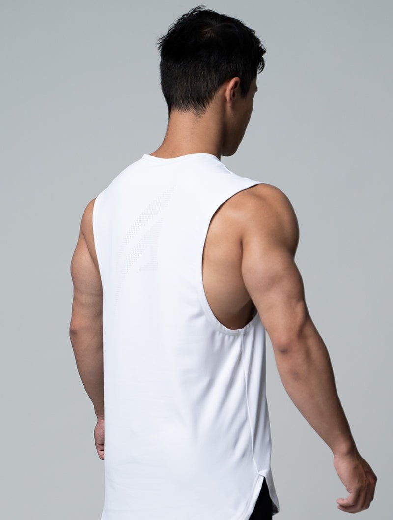 FluxFit™ LOGO沖孔訓練背心 (白) - AROAK 機能健身服飾 | 專為健人打造