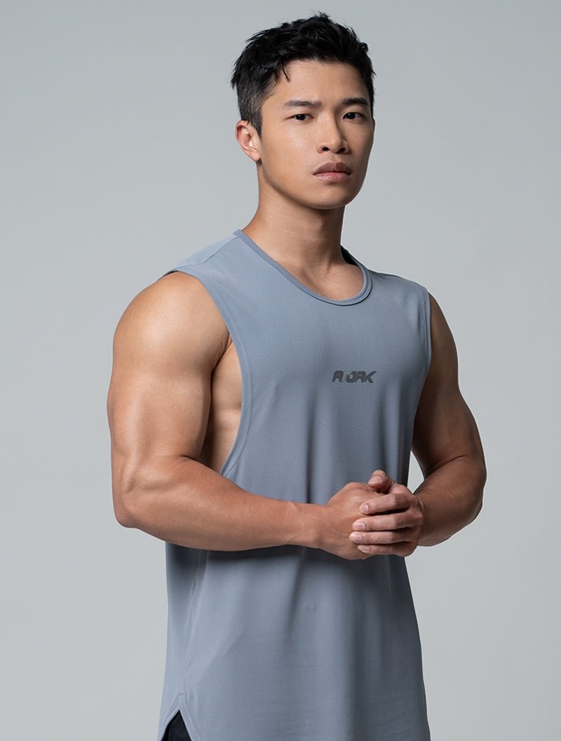 FluxFit™ LOGO沖孔訓練背心 (日蝕灰) - AROAK 機能健身服飾 | 專為健人打造