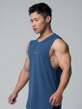 FluxFit™ LOGO沖孔訓練背心 (斜紋藍) - AROAK 機能健身服飾 | 專為健人打造