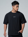 FluxFit™ LOGO沖孔OVERSIZED訓練上衣 (黑) - AROAK 機能健身服飾 | 專為健人打造