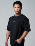 FluxFit™ LOGO沖孔OVERSIZED訓練上衣 (黑) - AROAK 機能健身服飾 | 專為健人打造