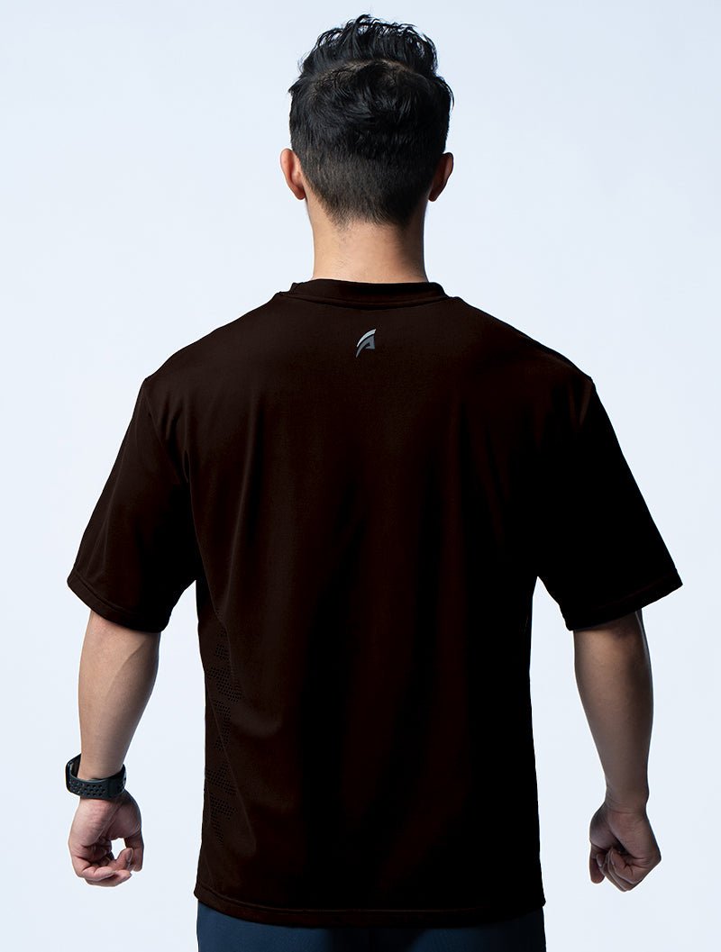 FluxFit™ OVERSIZED 機能短袖訓練上衣 (杉木棕) - AROAK 機能健身服飾 | 專為健人打造