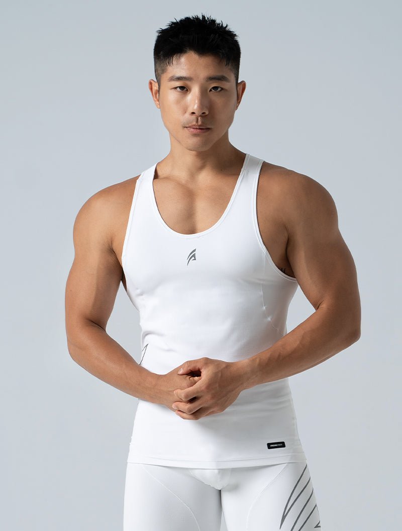 HyperSkin™ 緊身背心 (白) - AROAK 機能健身服飾 | 專為健人打造