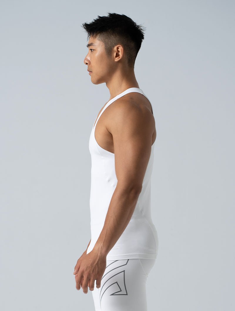 HyperSkin™ 緊身背心 (白) - AROAK 機能健身服飾 | 專為健人打造