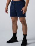 立體 LOGO 休閒短褲 (深藍) - AROAK 機能健身服飾 | 專為健人打造