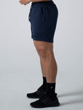 立體 LOGO 休閒短褲 (深藍) - AROAK 機能健身服飾 | 專為健人打造