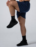 立體 LOGO 休閒短褲 (深藍) - AROAK 機能健身服飾 | 專為健人打造
