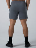 立體 LOGO 休閒短褲 (水泥灰) - AROAK 機能健身服飾 | 專為健人打造