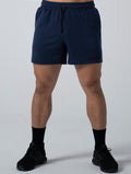 立體 LOGO 休閒短褲 (深藍) - AROAK 機能健身服飾 | 專為健人打造
