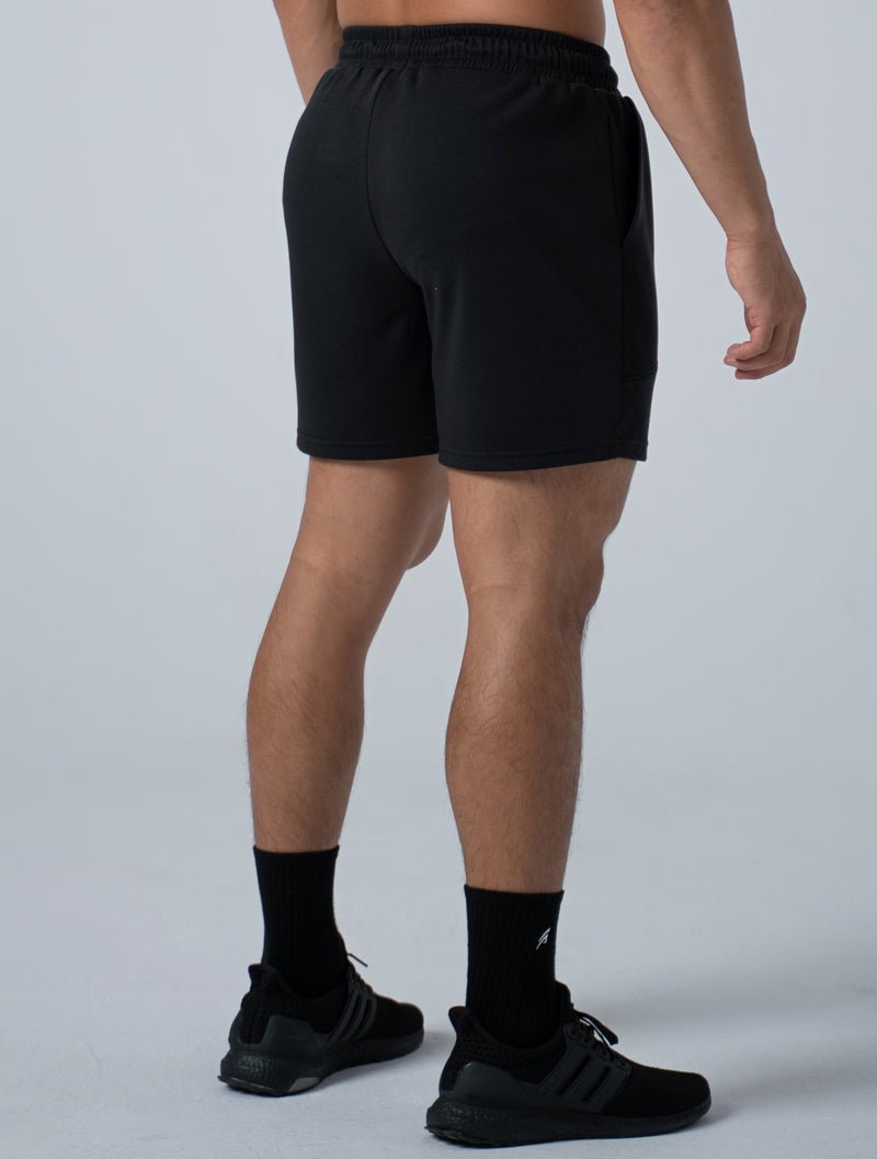 立體 LOGO 休閒短褲 (黑) - AROAK 機能健身服飾 | 專為健人打造