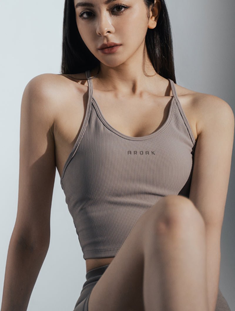 Lumin™ 肌能坑條蝴蝶背運動背心 24 - 1 (白) - AROAK 機能健身服飾 | 專為健人打造