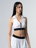 Lumin™ Polo美型領前拉式Bra Top 25 - 1 (白) - AROAK 機能健身服飾 | 專為健人打造