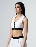 Lumin™ Polo美型領前拉式Bra Top 25 - 1 (白) - AROAK 機能健身服飾 | 專為健人打造
