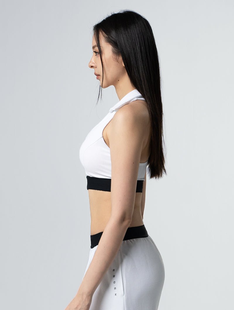 Lumin™ Polo美型領前拉式Bra Top 25 - 1 (白) - AROAK 機能健身服飾 | 專為健人打造