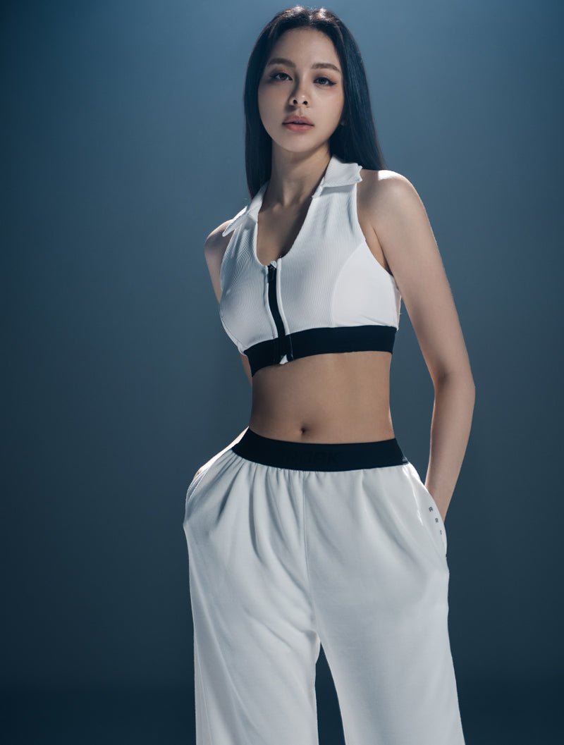 Lumin™ Polo美型領前拉式Bra Top 25 - 1 (黑) - AROAK 機能健身服飾 | 專為健人打造