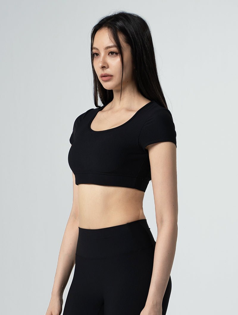 Lumin™ U領後挖背Bra Top 25 - 1 (黑) - AROAK 機能健身服飾 | 專為健人打造