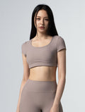 Lumin™ U領後挖背Bra Top 25 - 1 (奶茶杏) - AROAK 機能健身服飾 | 專為健人打造
