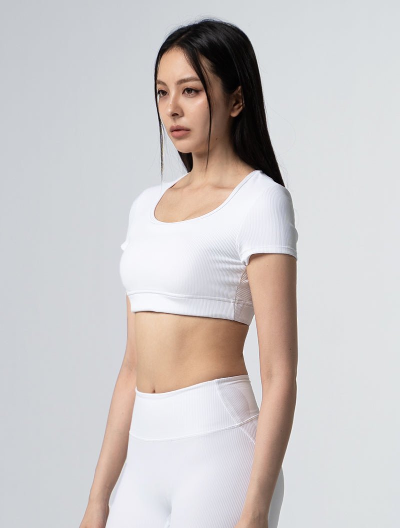 Lumin™ U領後挖背Bra Top 25 - 1 (白) - AROAK 機能健身服飾 | 專為健人打造