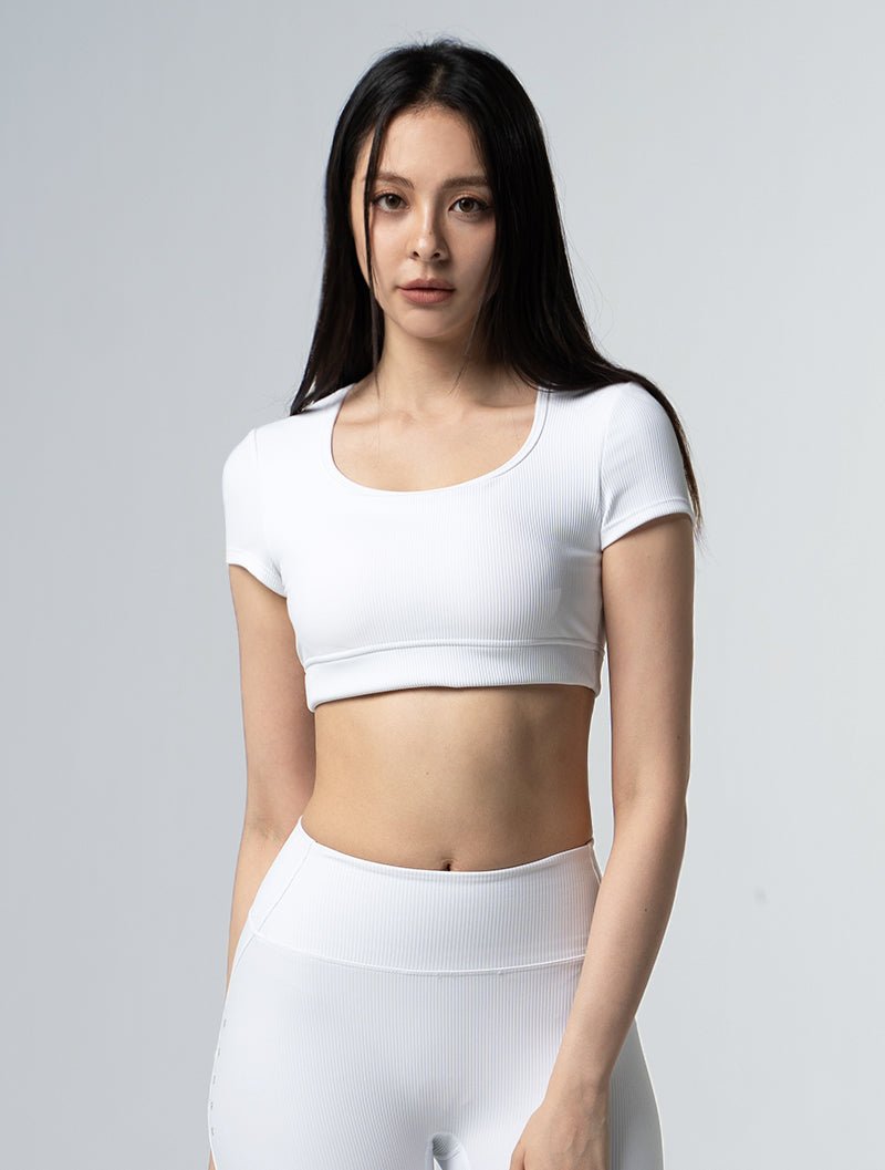 Lumin™ U領後挖背Bra Top 25 - 1 (白) - AROAK 機能健身服飾 | 專為健人打造
