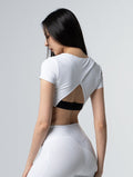 Lumin™ U領後挖背Bra Top 25 - 1 (白) - AROAK 機能健身服飾 | 專為健人打造