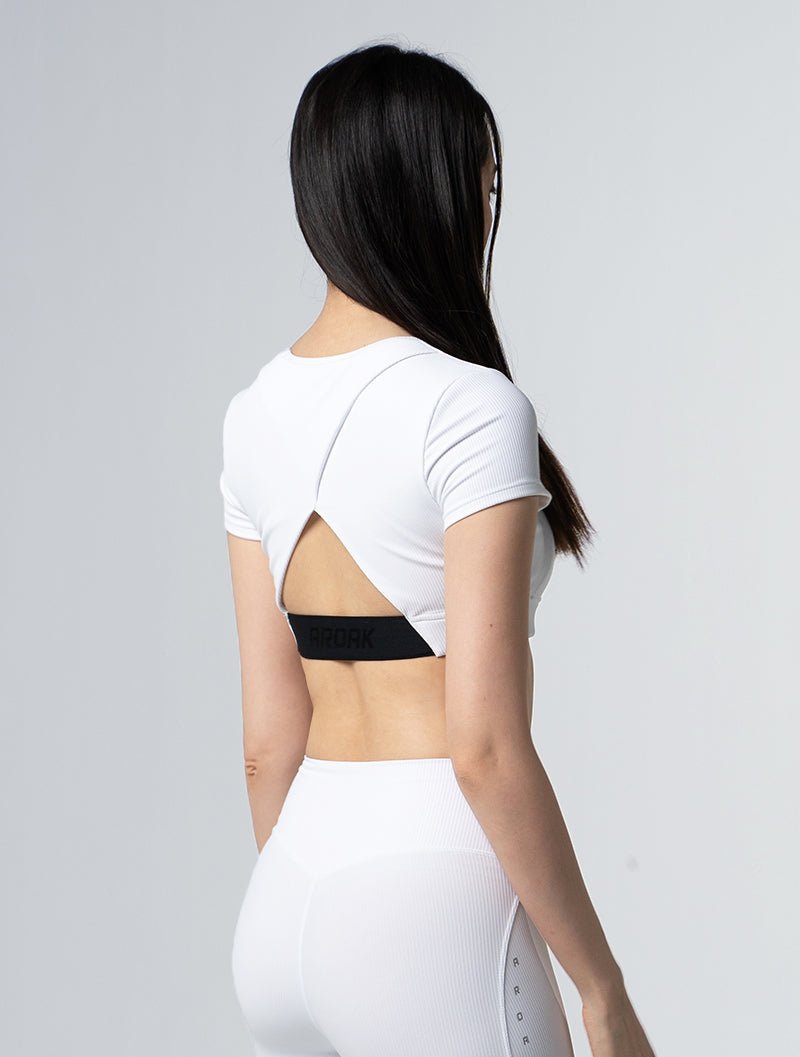 Lumin™ U領後挖背Bra Top 25 - 1 (白) - AROAK 機能健身服飾 | 專為健人打造