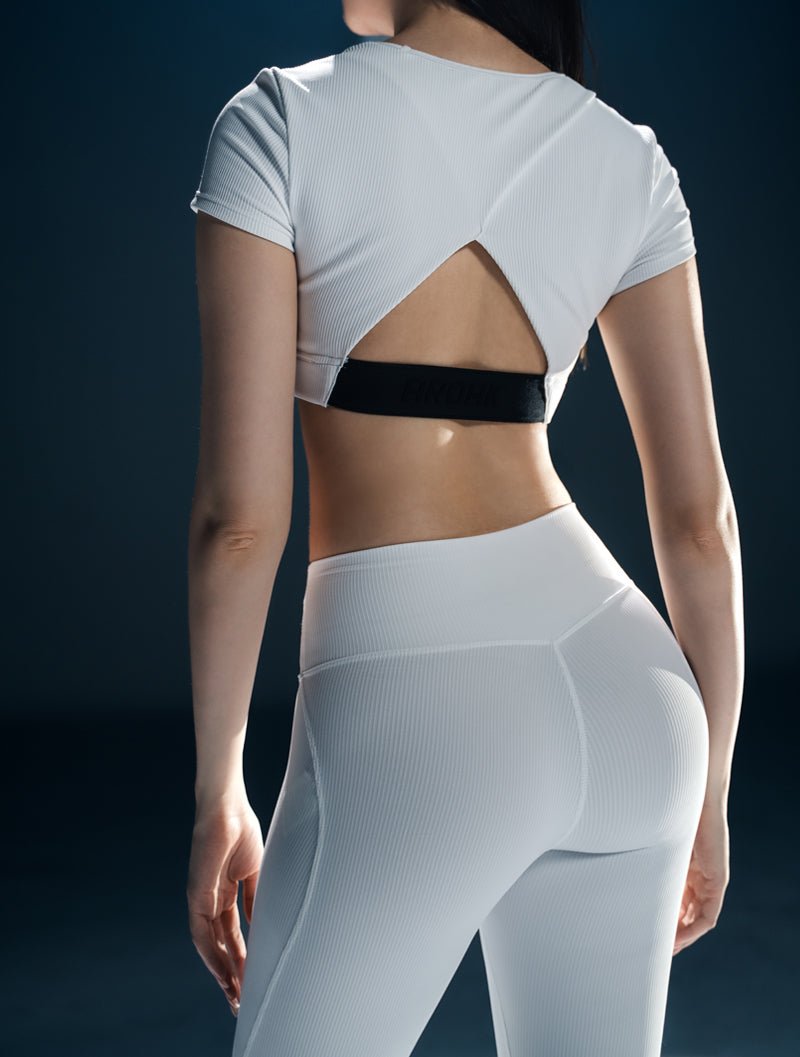 Lumin™ U領後挖背Bra Top 25 - 1 (白) - AROAK 機能健身服飾 | 專為健人打造