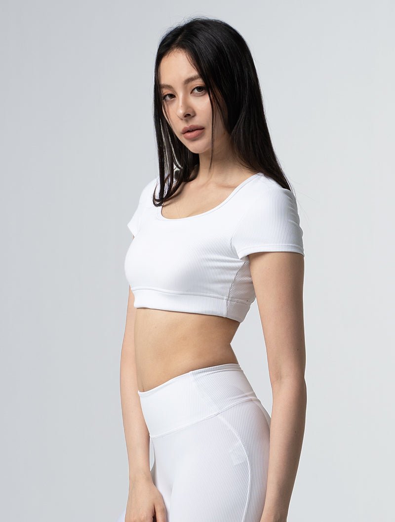Lumin™ U領後挖背Bra Top 25 - 1 (白) - AROAK 機能健身服飾 | 專為健人打造