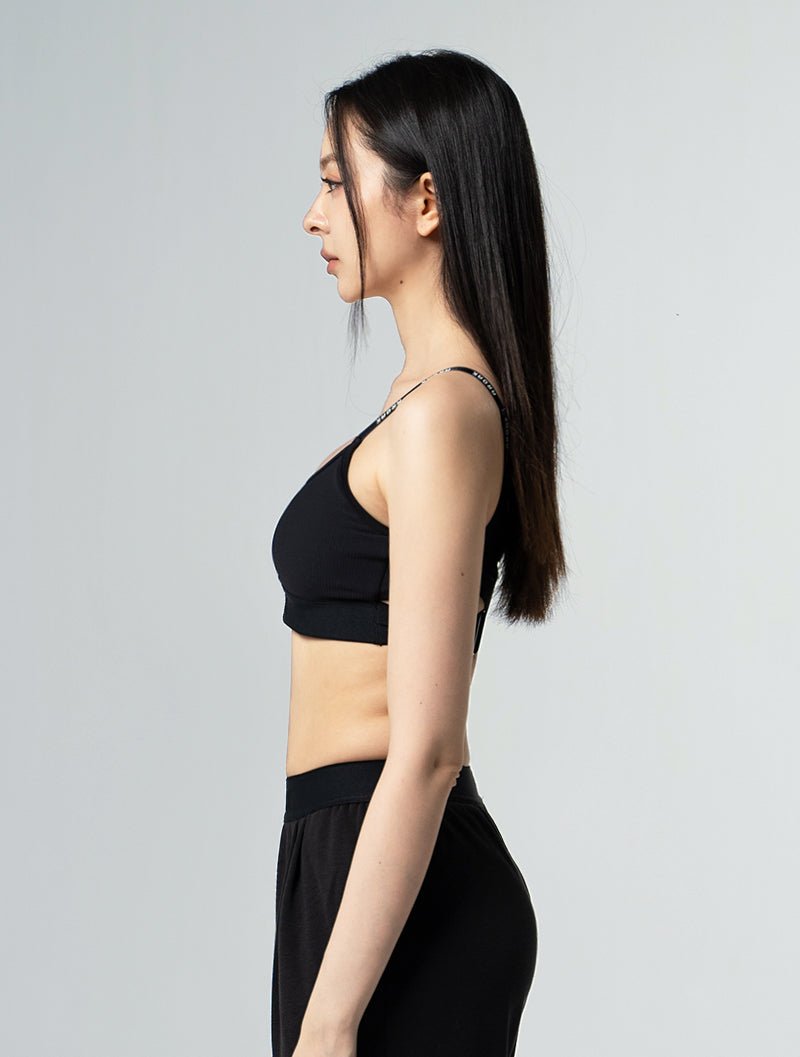 Lumin™ Xross鬆緊美背BraTop 25 - 1 (黑) - AROAK 機能健身服飾 | 專為健人打造