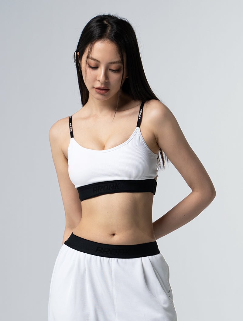 Lumin™ Xross鬆緊美背BraTop 25 - 1 (白) - AROAK 機能健身服飾 | 專為健人打造