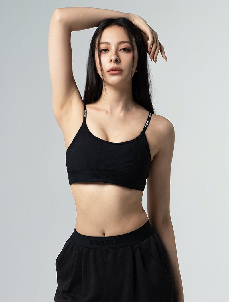 Lumin™ Xross鬆緊美背BraTop 25 - 1 (黑) - AROAK 機能健身服飾 | 專為健人打造