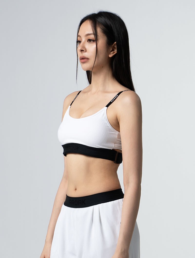 Lumin™ Xross鬆緊美背BraTop 25 - 1 (白) - AROAK 機能健身服飾 | 專為健人打造