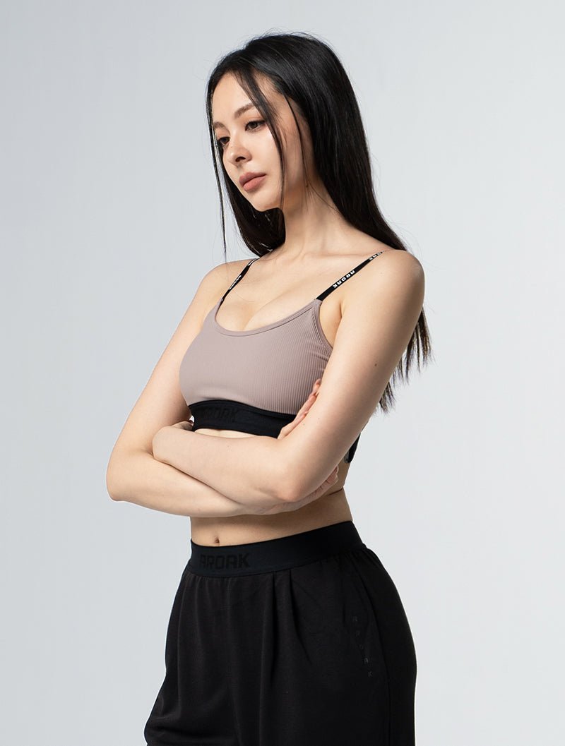 Lumin™ Xross鬆緊美背BraTop 25 - 1 (奶茶杏) - AROAK 機能健身服飾 | 專為健人打造