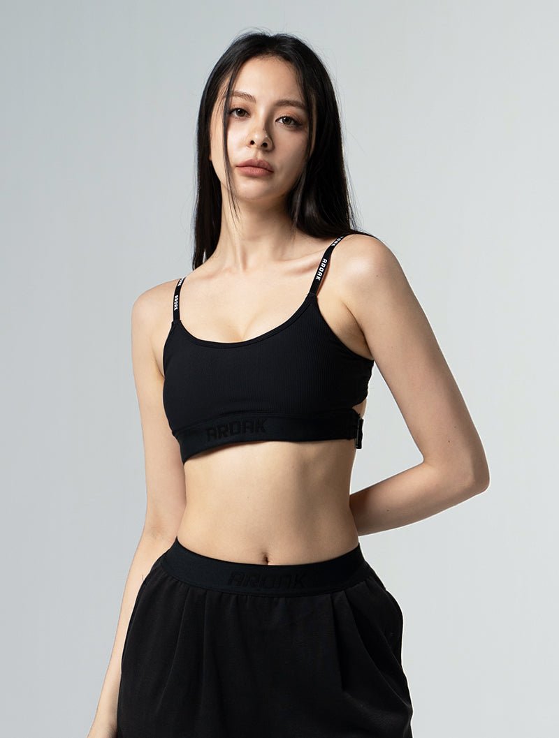 Lumin™ Xross鬆緊美背BraTop 25 - 1 (黑) - AROAK 機能健身服飾 | 專為健人打造
