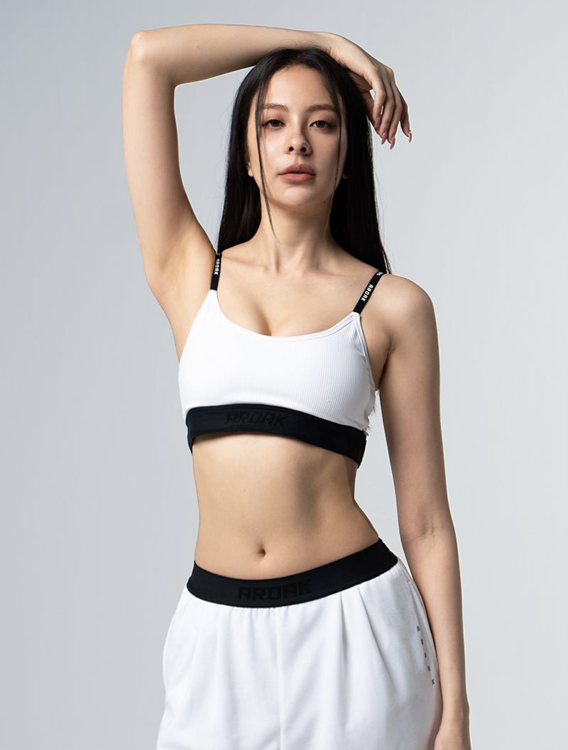 Lumin™ Xross鬆緊美背BraTop 25 - 1 (白) - AROAK 機能健身服飾 | 專為健人打造