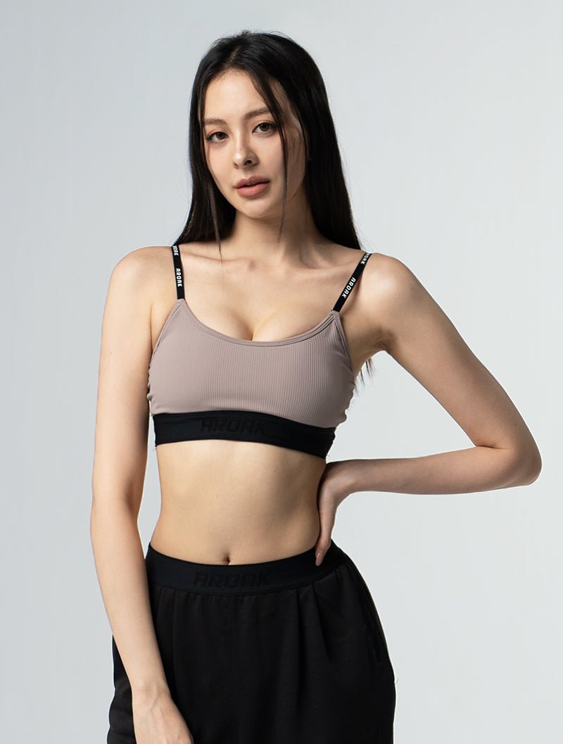 Lumin™ Xross鬆緊美背BraTop 25 - 1 (奶茶杏) - AROAK 機能健身服飾 | 專為健人打造