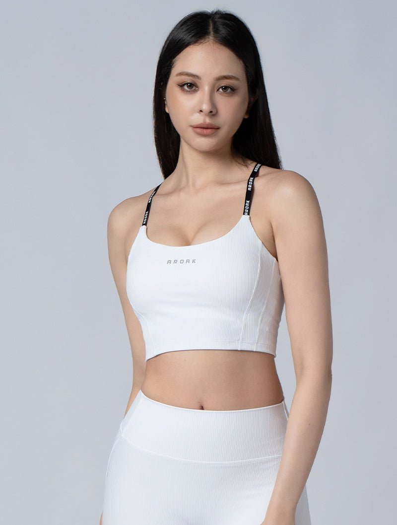 Lumin™ Y字調節美波BraTop 24 - 2 (白) - AROAK 機能健身服飾 | 專為健人打造