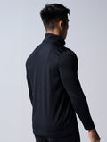 NAP™ - Twist 高磅數極致觸感立領半開襟衫 (麻花黑) - AROAK 機能健身服飾 | 專為健人打造