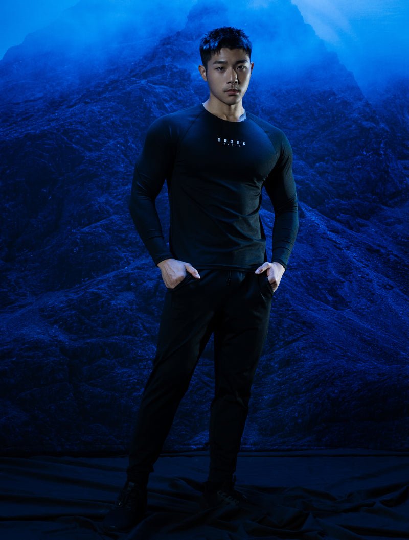 NAP™ - Twist 極致觸感流線動能上衣 (麻花黑) - AROAK 機能健身服飾 | 專為健人打造