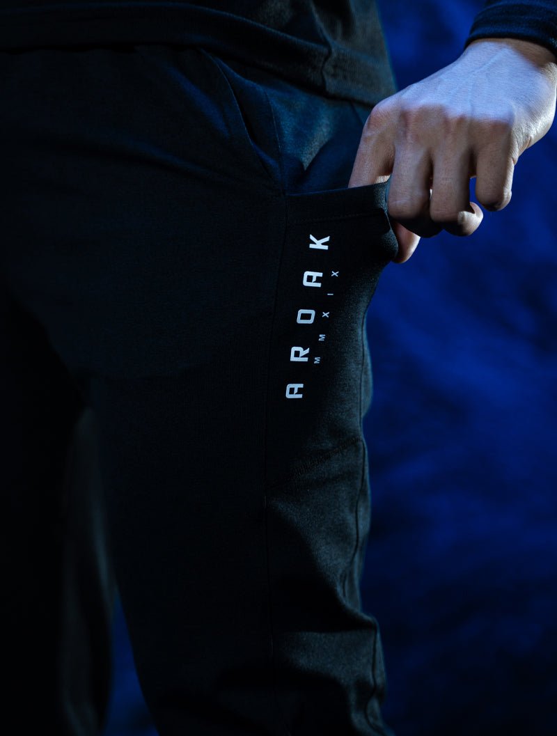 NAP™ - Twist 極致觸感流線長褲 (麻花黑) - AROAK 機能健身服飾 | 專為健人打造