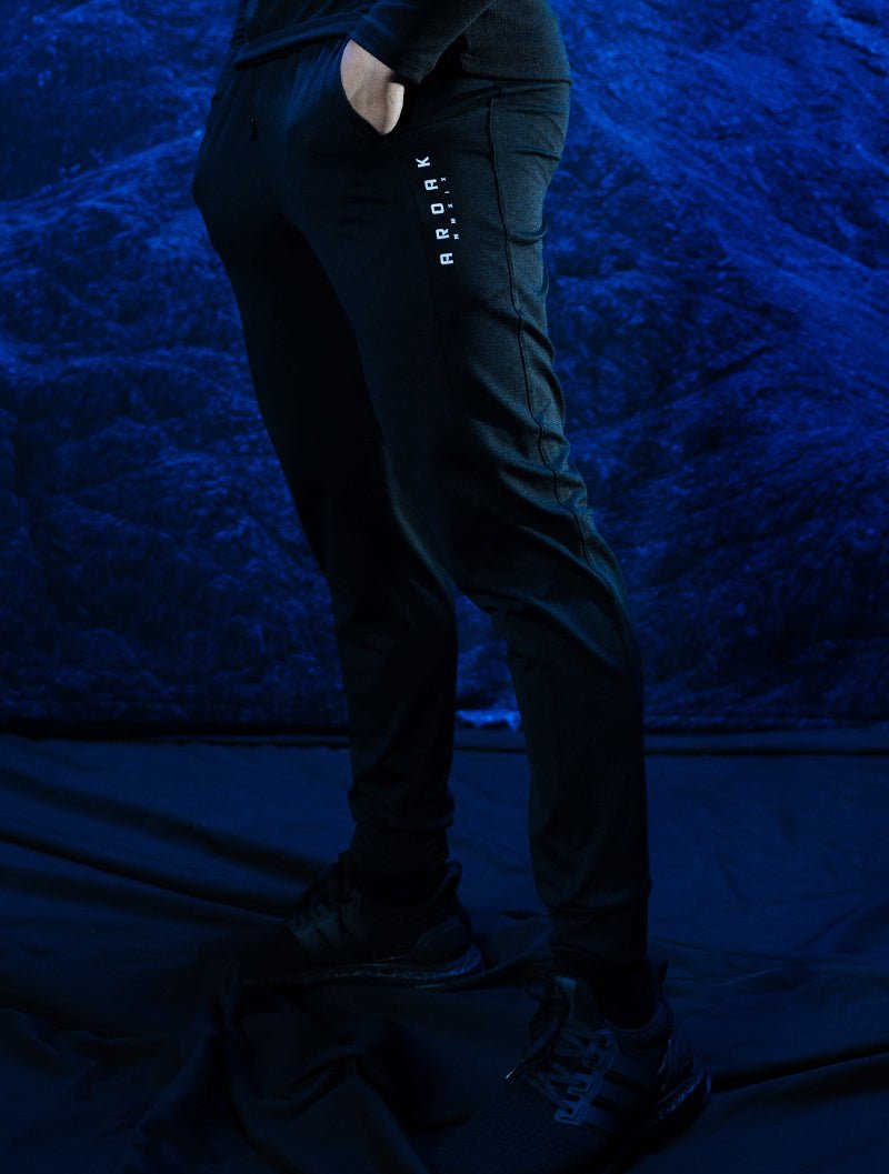 NAP™ - Twist 極致觸感流線長褲 (麻花黑) - AROAK 機能健身服飾 | 專為健人打造